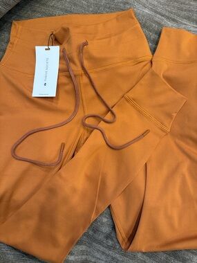 Knitivy Societe High-Rise Rust Drawstring Leggings